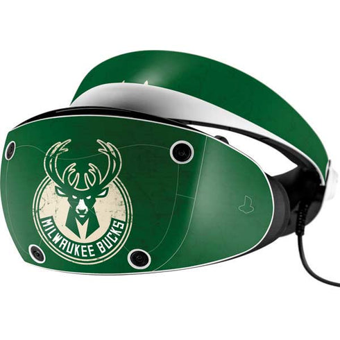 NBA Milwaukee Bucks Green Distressed PlayStation VR2 Skin