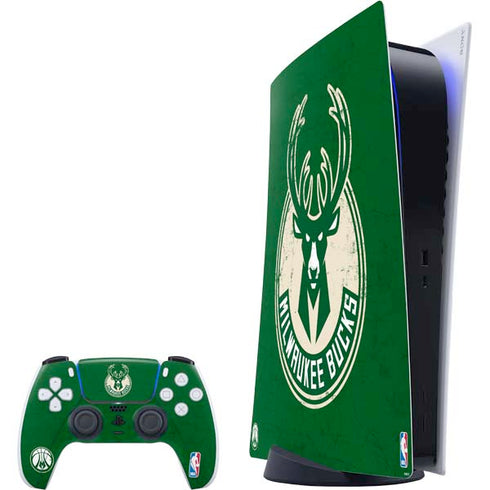 NBA Milwaukee Bucks Green Distressed PS5 Digital Edition Bundle Skin