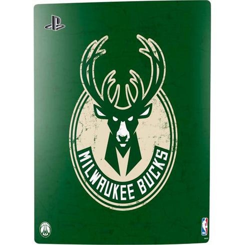 NBA Milwaukee Bucks Green Distressed PS5 Digital Edition Console Skin