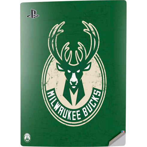NBA Milwaukee Bucks Green Distressed PS5 Digital Edition Console Skin