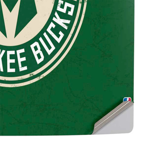 NBA Milwaukee Bucks Green Distressed PS5 Slim Disk Console Skin