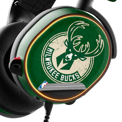 NBA Milwaukee Bucks Green Distressed SteelSeries Arctis 5 Skin