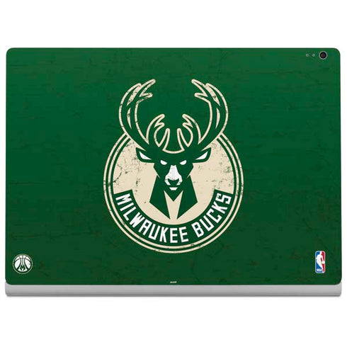 NBA Milwaukee Bucks Green Distressed Surface Book 2 13.5in Skin