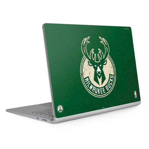 NBA Milwaukee Bucks Green Distressed Surface Book 2 15in Skin