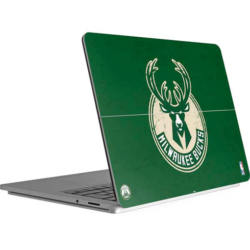 NBA Milwaukee Bucks Green Distressed Surface Laptop Studio Skin