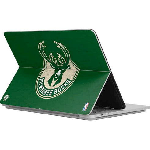 NBA Milwaukee Bucks Green Distressed Surface Laptop Studio Skin
