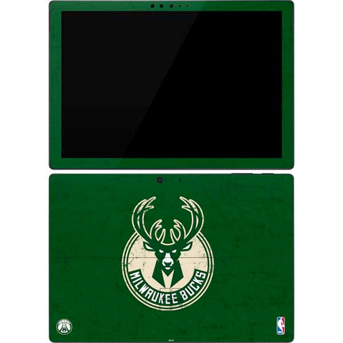 NBA Milwaukee Bucks Green Distressed Surface Pro 7 Skin
