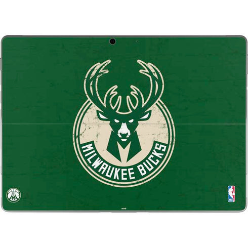 NBA Milwaukee Bucks Green Distressed Surface Pro 9 Skin