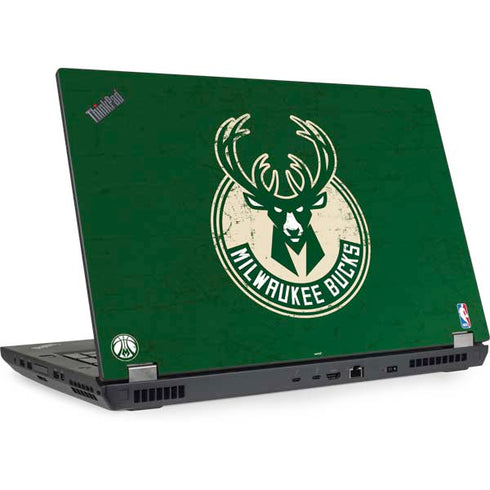 NBA Milwaukee Bucks Green Distressed Lenovo ThinkPad Skin