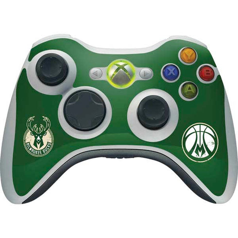 NBA Milwaukee Bucks Green Distressed Xbox 360 Wireless Controller Skin