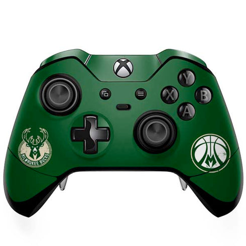 NBA Milwaukee Bucks Green Distressed Xbox One Elite Controller Skin
