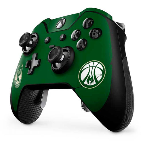 NBA Milwaukee Bucks Green Distressed Xbox One Elite Controller Skin