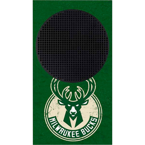 NBA Milwaukee Bucks Green Distressed Xbox Series S Console Skin