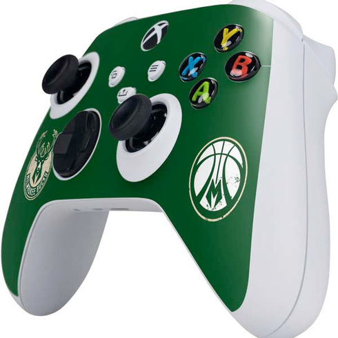 NBA Milwaukee Bucks Green Distressed Xbox Series S Controller Skin