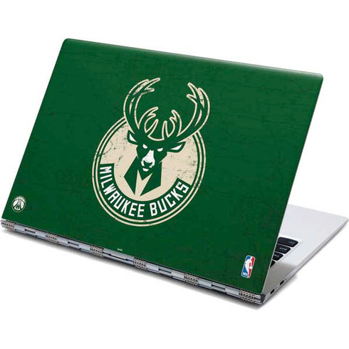 NBA Milwaukee Bucks Green Distressed Yoga 910 2-in-1 14in Touch-Screen Skin