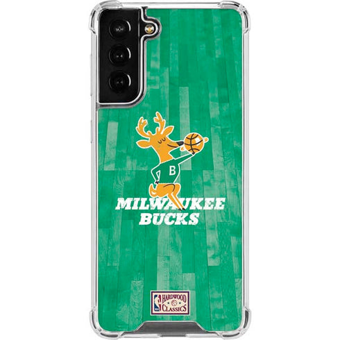 NBA Milwaukee Bucks Hardwood Classics Galaxy S21 FE Clear Case