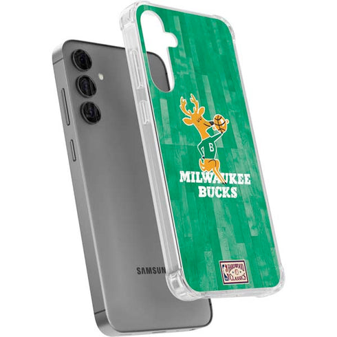 NBA Milwaukee Bucks Hardwood Classics Galaxy S24 Plus Clear Case