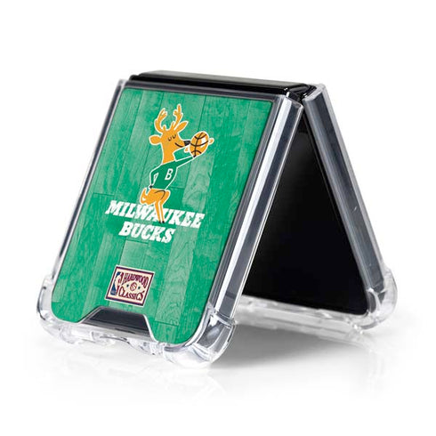 NBA Milwaukee Bucks Hardwood Classics Galaxy Z Flip5 5G Clear Case