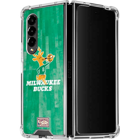 NBA Milwaukee Bucks Hardwood Classics Galaxy Z Fold4 5G Clear Case