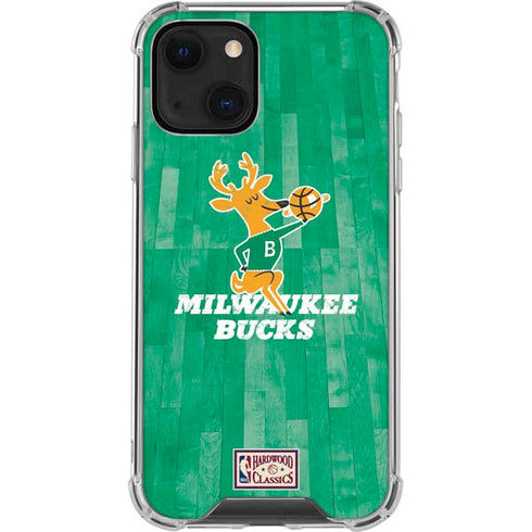 NBA Milwaukee Bucks Hardwood Classics iPhone 13 Mini Clear Case