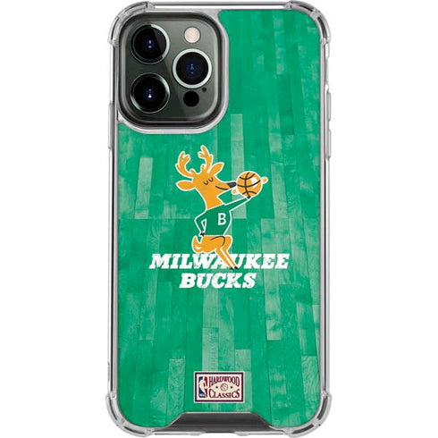 NBA Milwaukee Bucks Hardwood Classics iPhone 14 Pro Max Clear Case