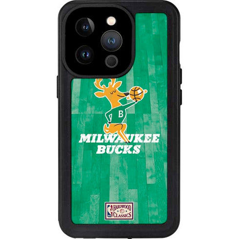 NBA Milwaukee Bucks Hardwood Classics iPhone 14 Pro Waterproof Case