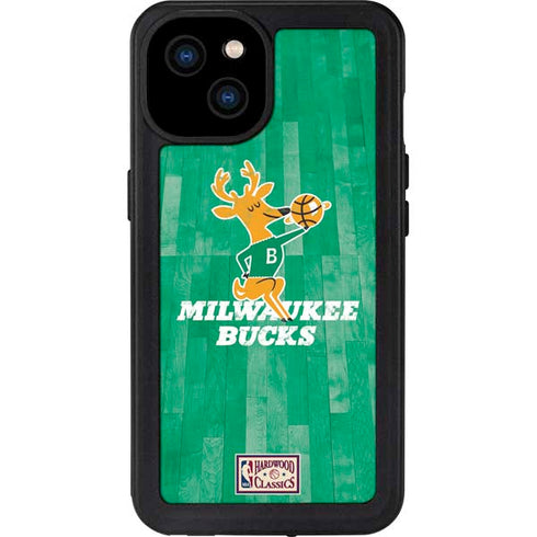 NBA Milwaukee Bucks Hardwood Classics iPhone 15 Plus Waterproof Case