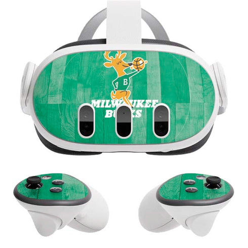 NBA Milwaukee Bucks Hardwood Classics Meta Quest 3 Skin