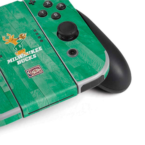 NBA Milwaukee Bucks Hardwood Classics Nintendo Switch OLED (2021) Skin