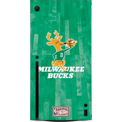 NBA Milwaukee Bucks Hardwood Classics Xbox Series X Console Skin