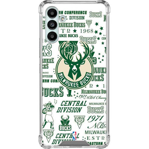 NBA Milwaukee Bucks Historic Blast New Galaxy A13 5G Clear Case