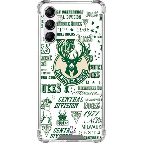 NBA Milwaukee Bucks Historic Blast New Galaxy A14 5G Clear Case