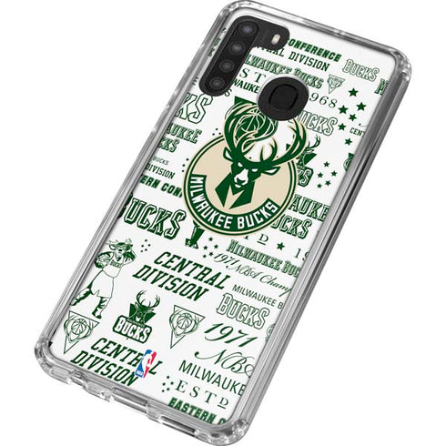 NBA Milwaukee Bucks Historic Blast New Galaxy A21 Clear Case