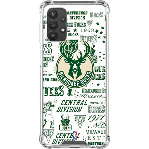 NBA Milwaukee Bucks Historic Blast New Galaxy A32 5G Clear Case
