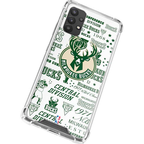 NBA Milwaukee Bucks Historic Blast New Galaxy A32 5G Clear Case