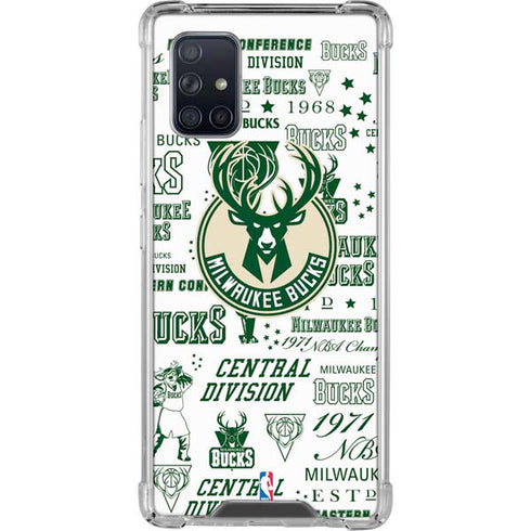 NBA Milwaukee Bucks Historic Blast New Galaxy A71 5G Clear Case