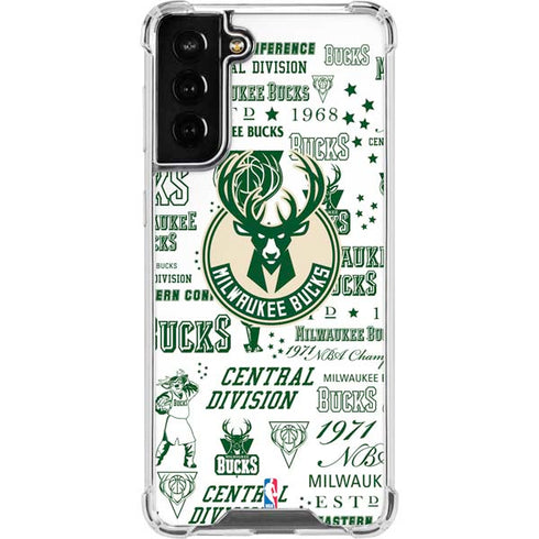 NBA Milwaukee Bucks Historic Blast New Galaxy S21 FE Clear Case