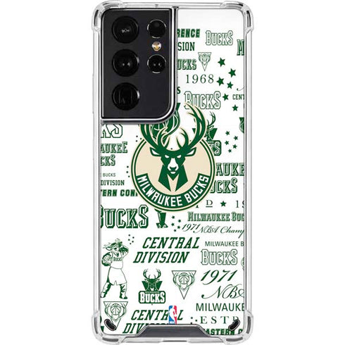 NBA Milwaukee Bucks Historic Blast New Galaxy S21 Ultra 5G Clear Case