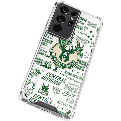 NBA Milwaukee Bucks Historic Blast New Galaxy S21 Ultra 5G Clear Case