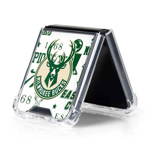 NBA Milwaukee Bucks Historic Blast New Galaxy Z Flip5 5G Clear Case