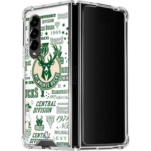NBA Milwaukee Bucks Historic Blast New Galaxy Z Fold4 5G Clear Case