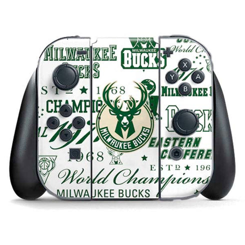 NBA Milwaukee Bucks Historic Blast New Nintendo Switch (2017-2021) Joy-Con Controller Skin