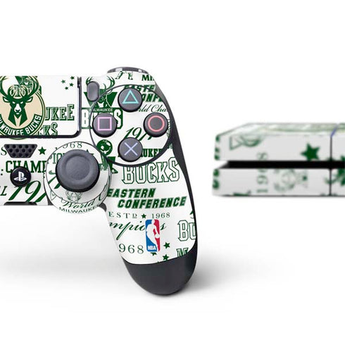 NBA Milwaukee Bucks Historic Blast New PS4 Console and Controller Bundle Skin