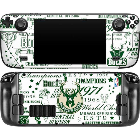 NBA Milwaukee Bucks Historic Blast New Steam Deck Handheld Gaming Computer Skin
