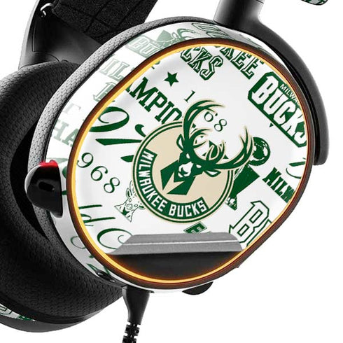 NBA Milwaukee Bucks Historic Blast New SteelSeries Arctis 3 Skin