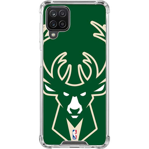 NBA Milwaukee Bucks Large Logo Galaxy A12 Clear Case