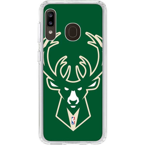 NBA Milwaukee Bucks Large Logo Galaxy A20 Clear Case