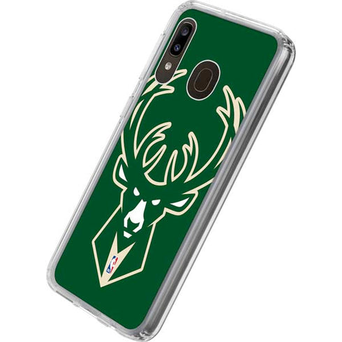 NBA Milwaukee Bucks Large Logo Galaxy A20 Clear Case