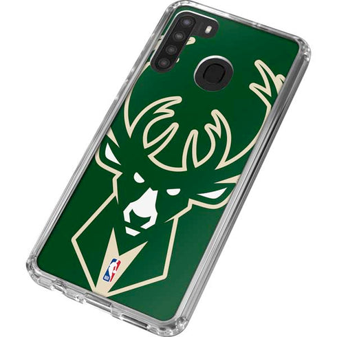 NBA Milwaukee Bucks Large Logo Galaxy A21 Clear Case