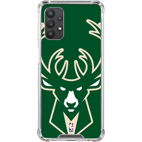 NBA Milwaukee Bucks Large Logo Galaxy A32 5G Clear Case